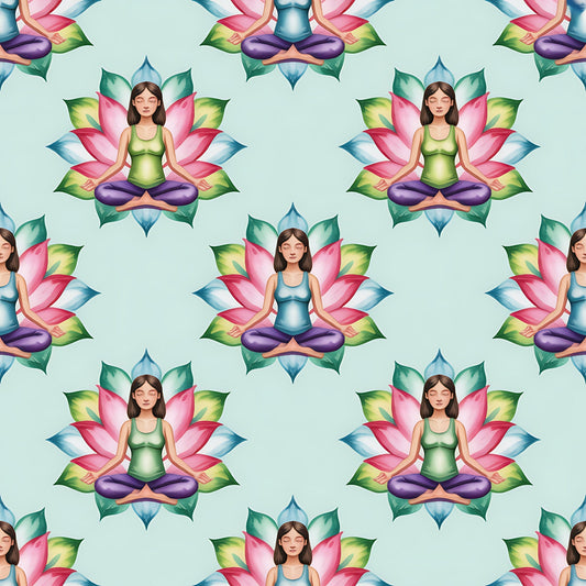 Lotus Meditation Pattern 4 Minky Fabric