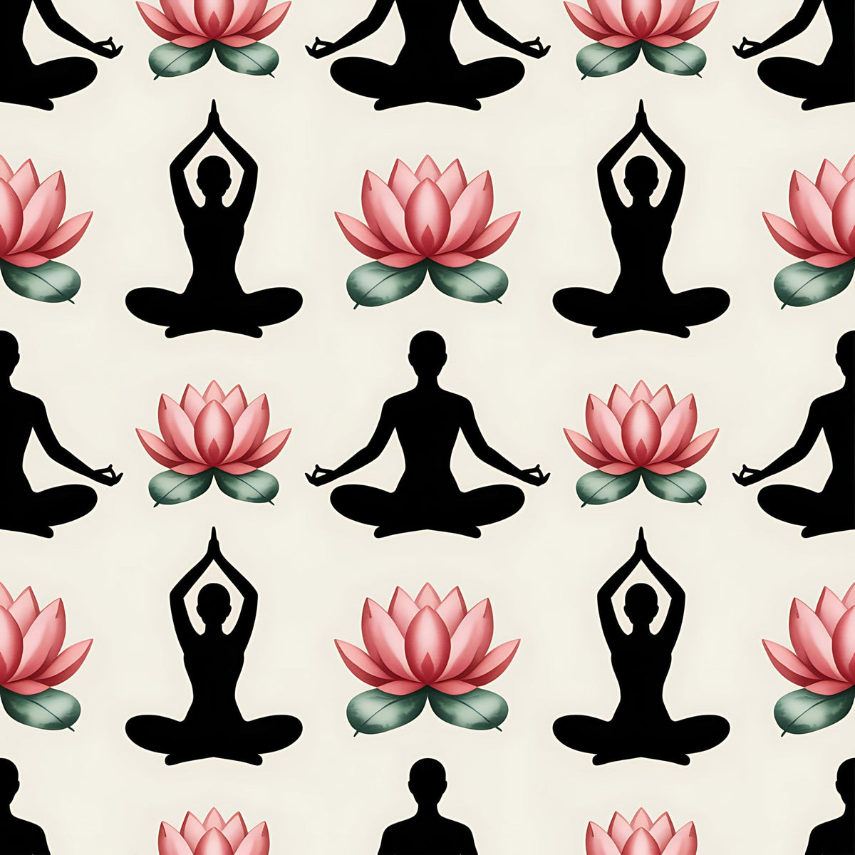 Lotus Meditation Pattern 5 Minky Fabric