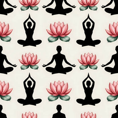Lotus Meditation Pattern 5 Minky Fabric
