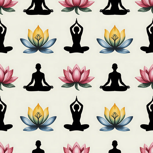 Lotus Meditation Pattern 6 Minky Fabric