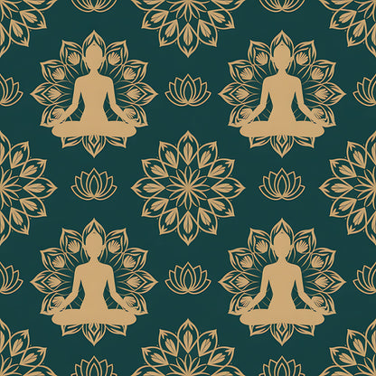 Yoga Poses Pattern 7 Quilting Cotton Fabric
