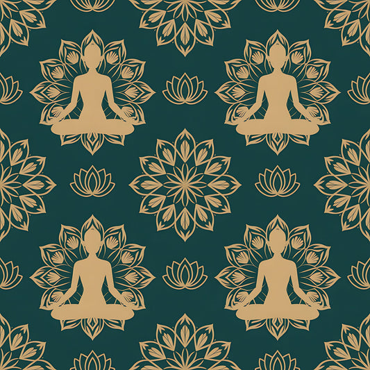 Yoga Poses Pattern 7 Quilting Cotton Fabric