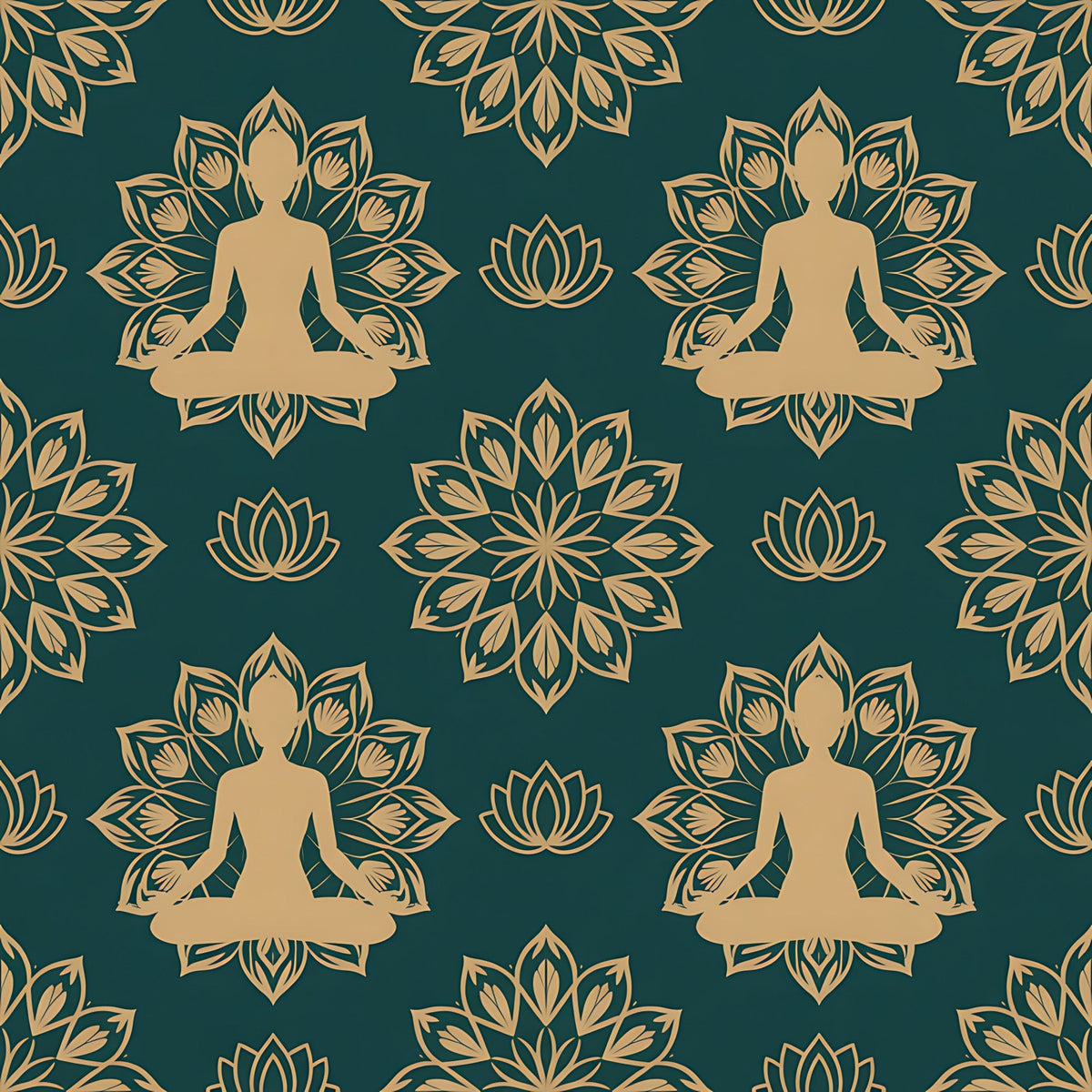 Lotus Meditation Pattern 7 Minky Fabric