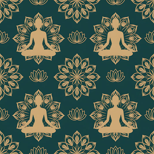 Lotus Meditation Pattern 7 Minky Fabric