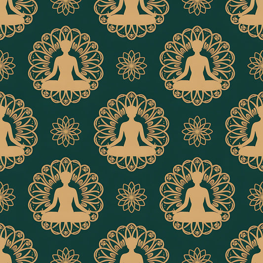 Yoga Poses Pattern 8 Quilting Cotton Fabric