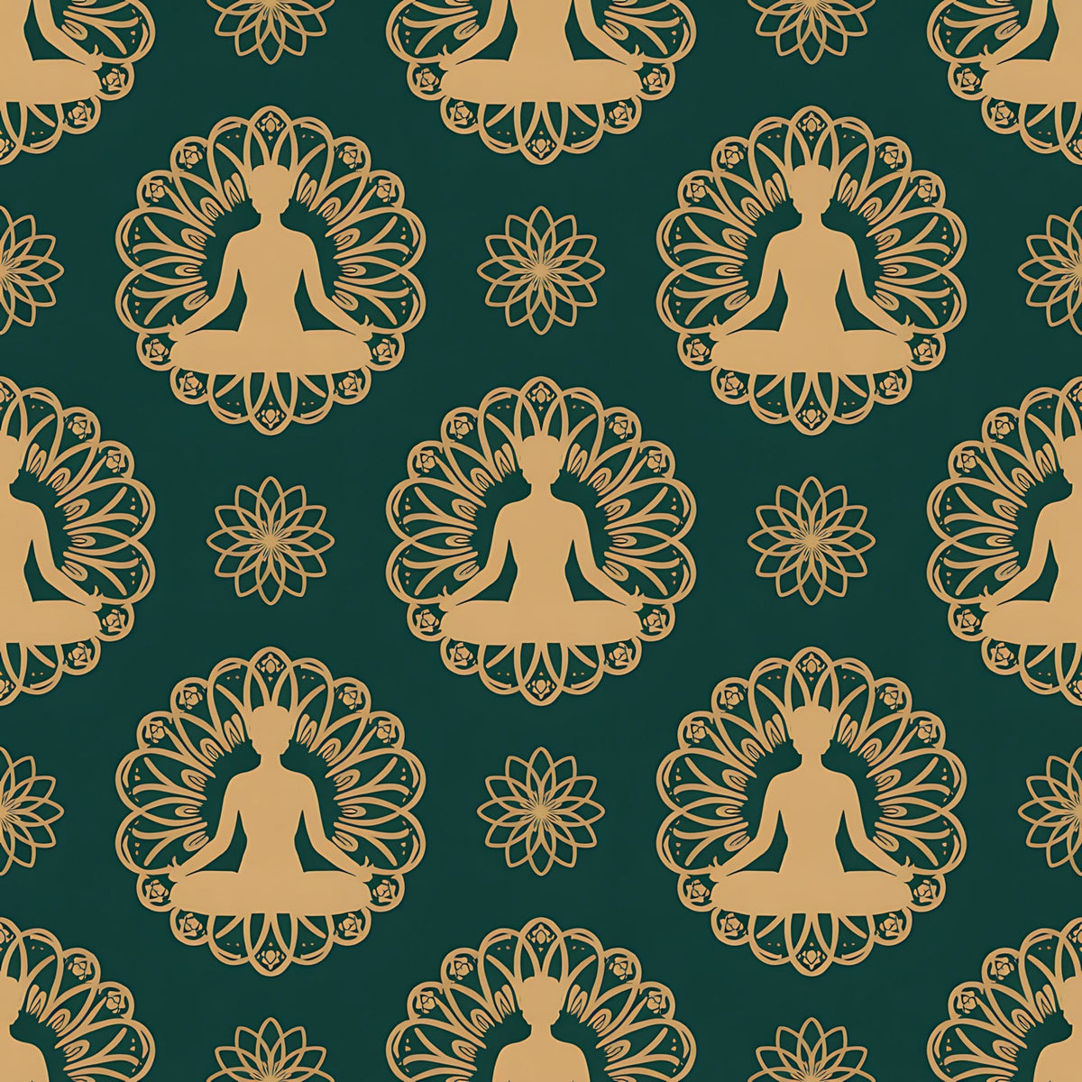 Lotus Meditation Pattern 8 Minky Fabric
