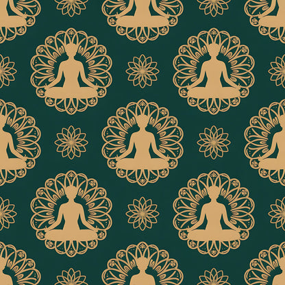 Lotus Meditation Pattern 8 Minky Fabric