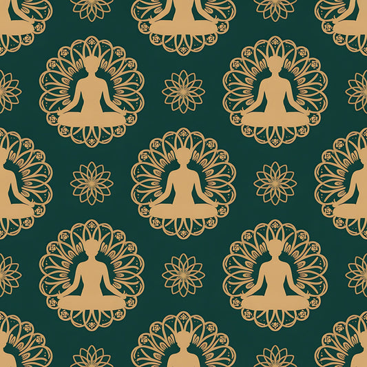 Lotus Meditation Pattern 8 Minky Fabric