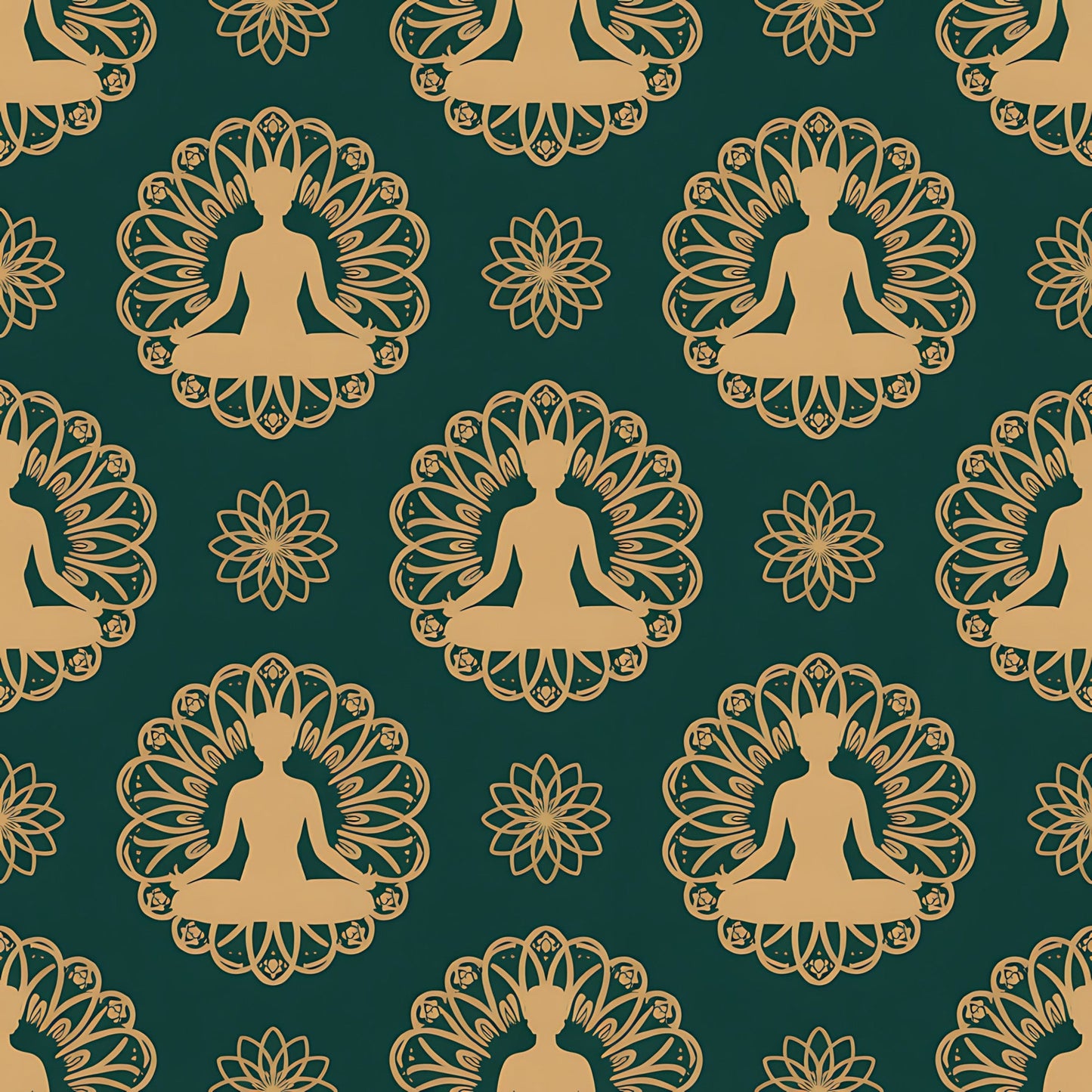 Yoga Poses Pattern 8 Quilting Cotton Fabric
