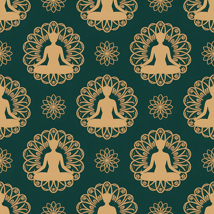 Yoga Poses Pattern 8 Quilting Cotton Fabric