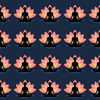 Yoga Poses Pattern 9 Quilting Cotton Fabric