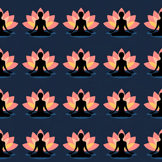 Yoga Poses Pattern 9 Quilting Cotton Fabric