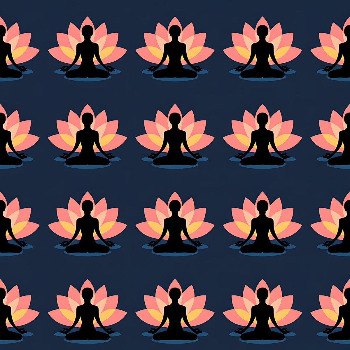 Lotus Meditation Pattern 9 Minky Fabric