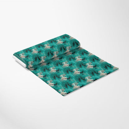 Teal Grunge Pattern 7 Quilting Cotton Fabric