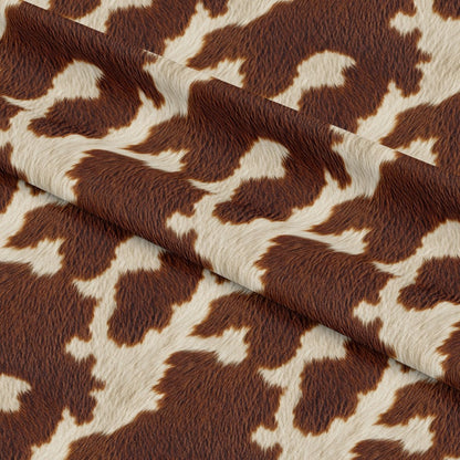 Bold Brown and White Cow Pattern 2 Quilting Cotton Fabric