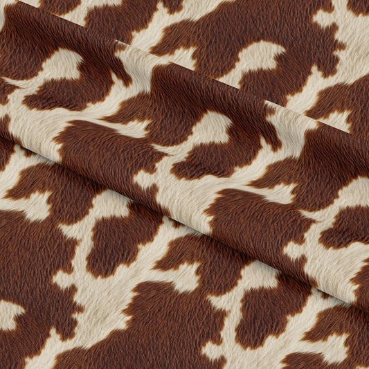 Bold Brown and White Cow Pattern 2 Quilting Cotton Fabric