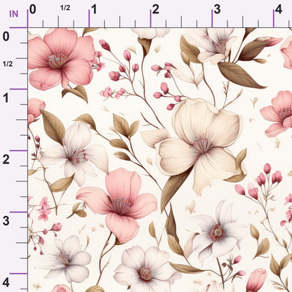 Airy Blooms Pattern 1 Minky Fabric