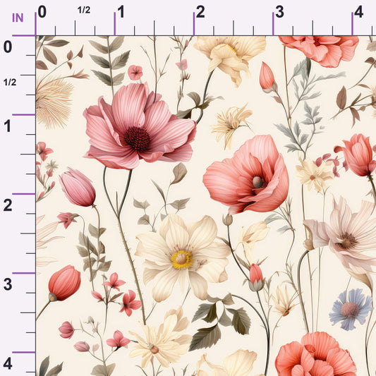 Airy Blooms Pattern 2 Minky Fabric