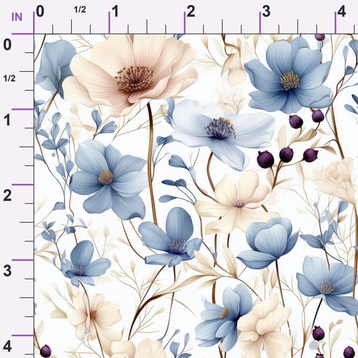 Airy Blooms Pattern 3 Minky Fabric