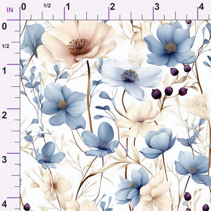 Airy Blooms Pattern 3 Minky Fabric