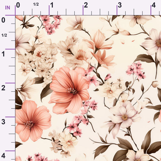 Airy Blooms Pattern 4 Minky Fabric