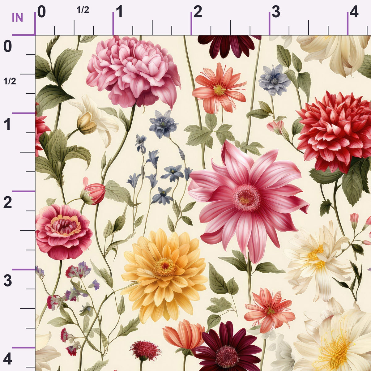 Airy Blooms Pattern 5 Minky Fabric