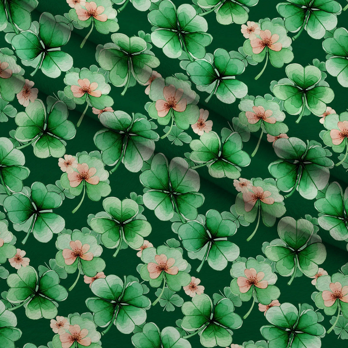 Alcohol Ink Shamrock Pattern 1 Minky Fabric