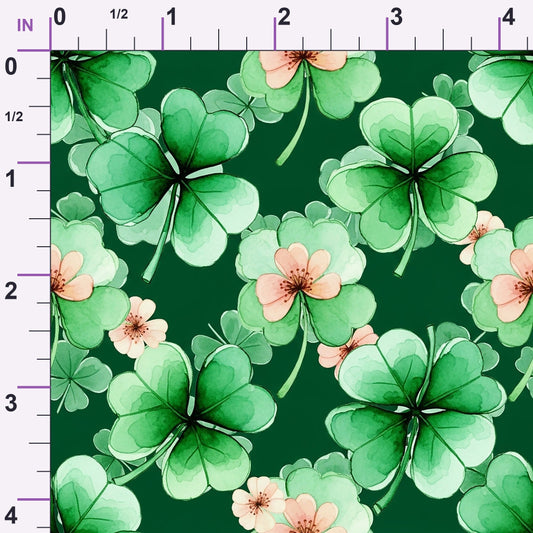 Alcohol Ink Shamrock Pattern 1 Minky Fabric