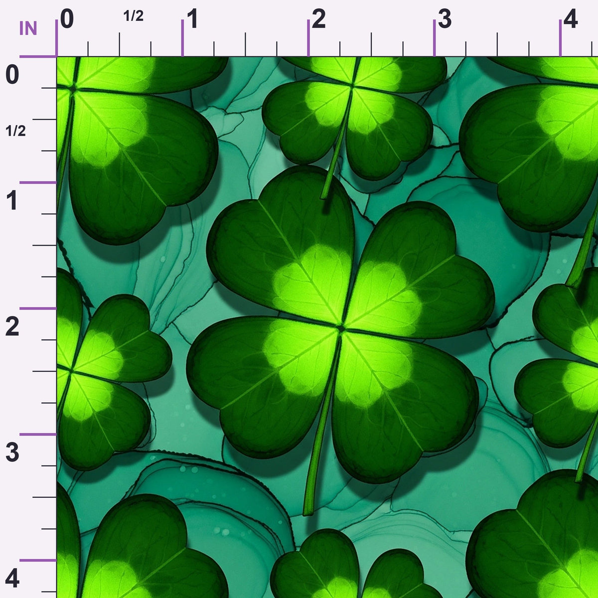 Alcohol Ink Shamrock Pattern 11 Minky Fabric