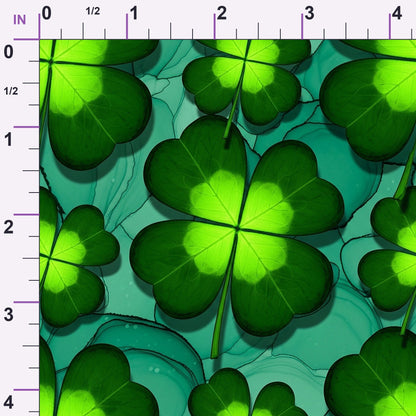 Alcohol Ink Shamrock Pattern 11 Minky Fabric