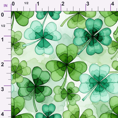 Alcohol Ink Shamrock Pattern 12 Minky Fabric