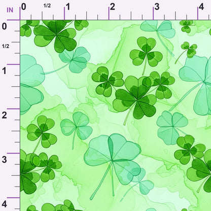 Alcohol Ink Shamrock Pattern 14 Minky Fabric