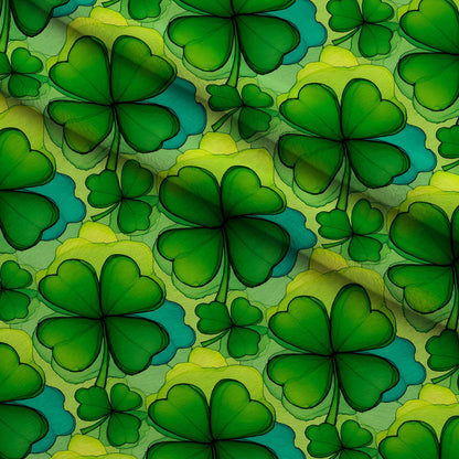 Alcohol Ink Shamrock Pattern 15 Minky Fabric