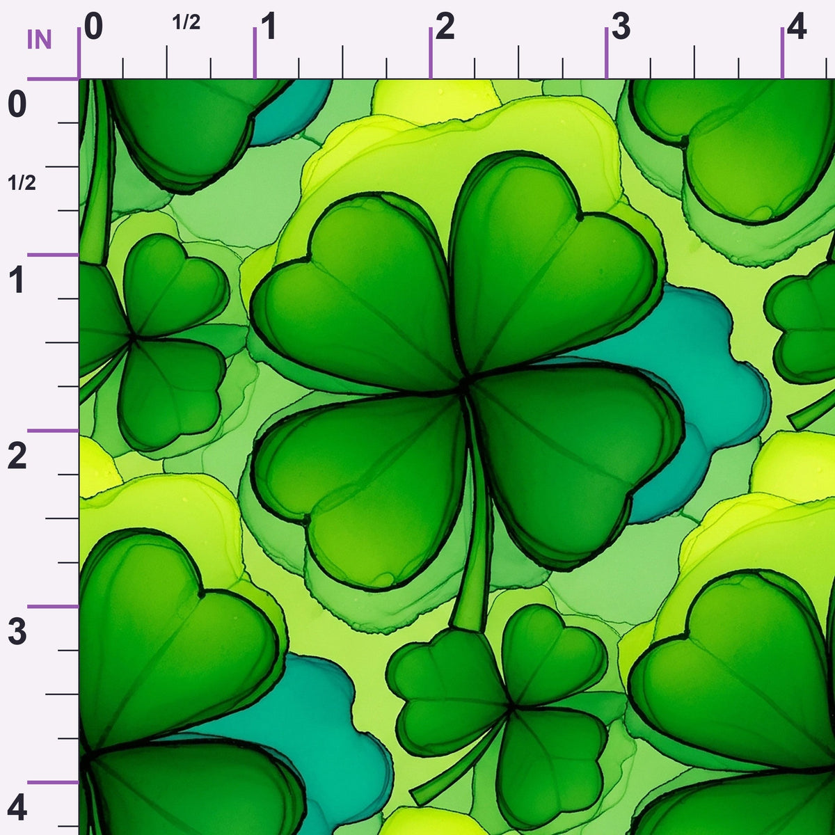 Alcohol Ink Shamrock Pattern 15 Minky Fabric