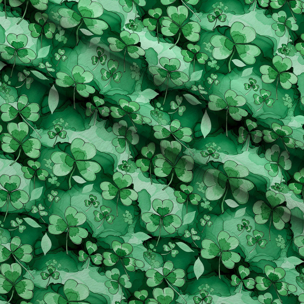 Alcohol Ink Shamrock Pattern 16 Minky Fabric