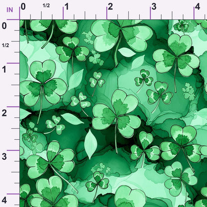Alcohol Ink Shamrock Pattern 16 Minky Fabric