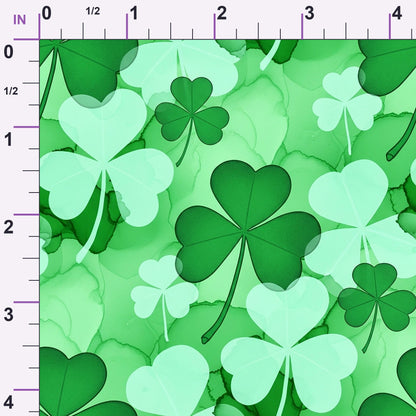 Alcohol Ink Shamrock Pattern 17 Minky Fabric