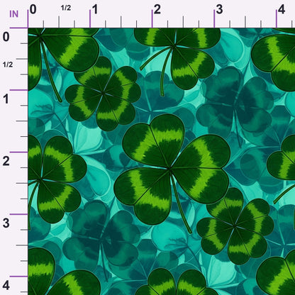 Alcohol Ink Shamrock Pattern 18 Minky Fabric