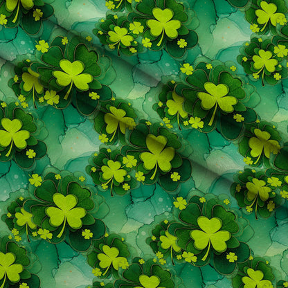 Alcohol Ink Shamrock Pattern 21 Minky Fabric