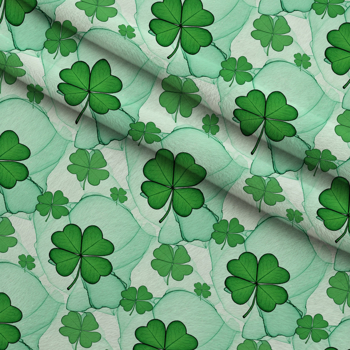 Alcohol Ink Shamrock Pattern 22 Minky Fabric