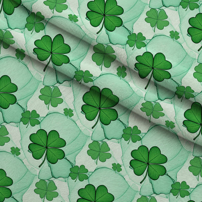 Alcohol Ink Shamrock Pattern 22 Minky Fabric