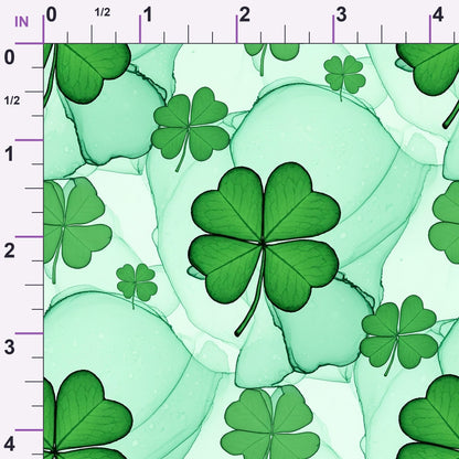 Alcohol Ink Shamrock Pattern 22 Minky Fabric