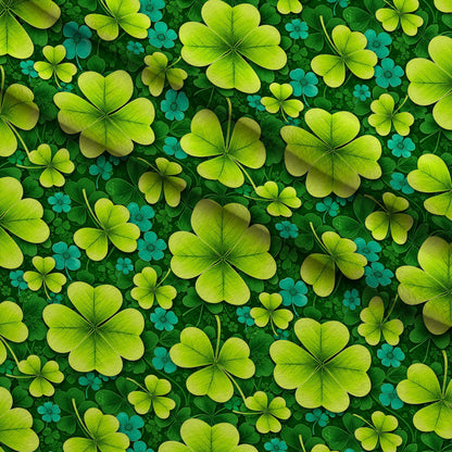 Alcohol Ink Shamrock Pattern 24 Minky Fabric
