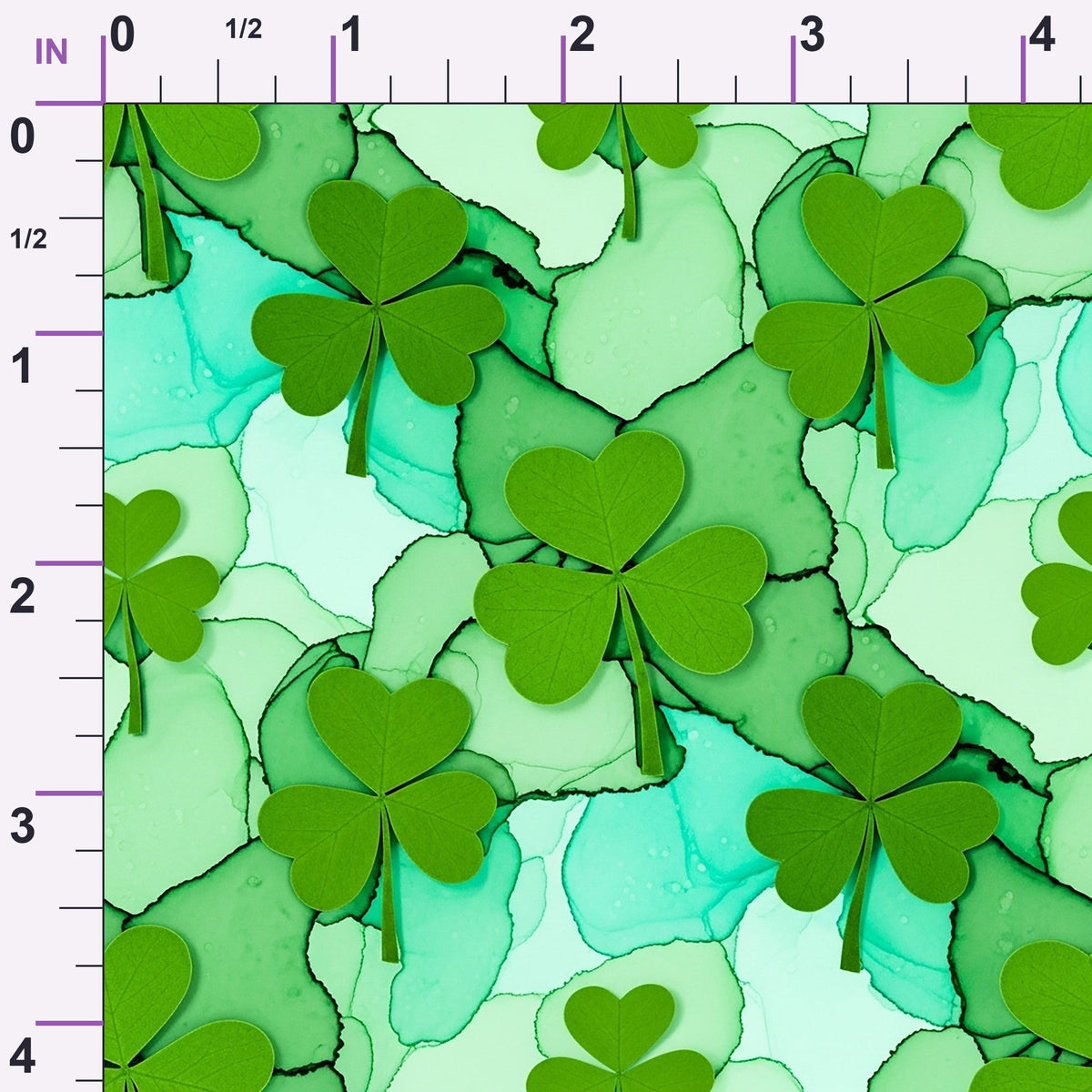Alcohol Ink Shamrock Pattern 26 Minky Fabric