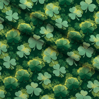 Alcohol Ink Shamrock Pattern 27 Minky Fabric
