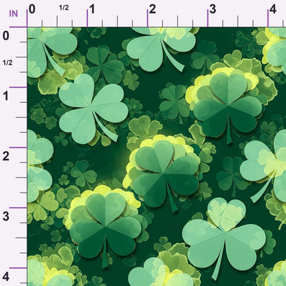 Alcohol Ink Shamrock Pattern 27 Minky Fabric