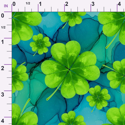 Alcohol Ink Shamrock Pattern 4 Minky Fabric