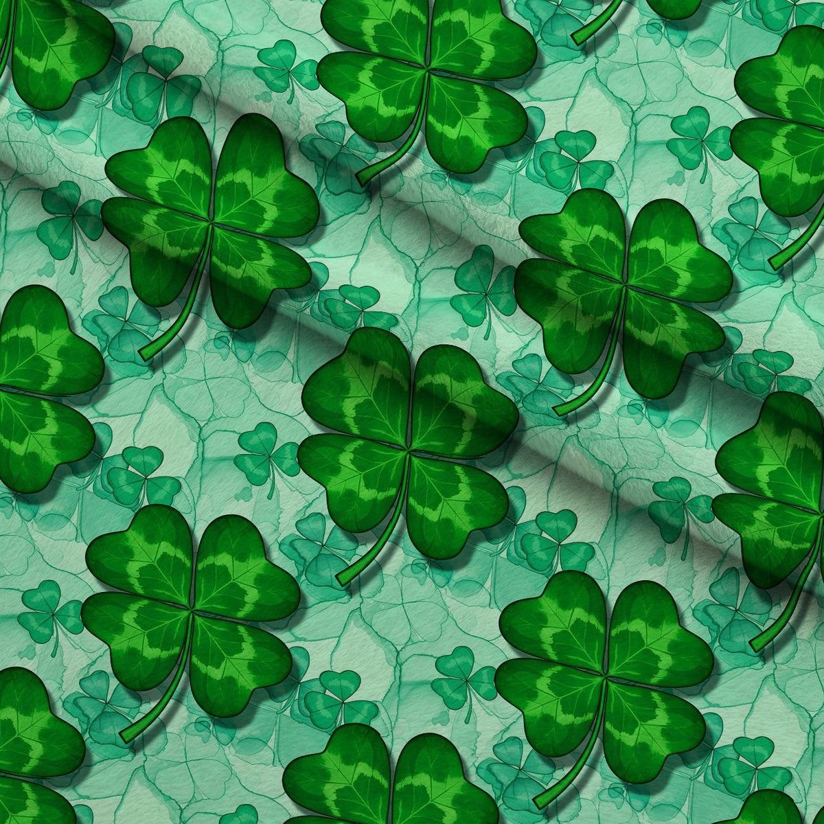 Alcohol Ink Shamrock Pattern 6 Minky Fabric