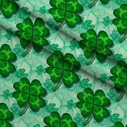 Alcohol Ink Shamrock Pattern 6 Minky Fabric