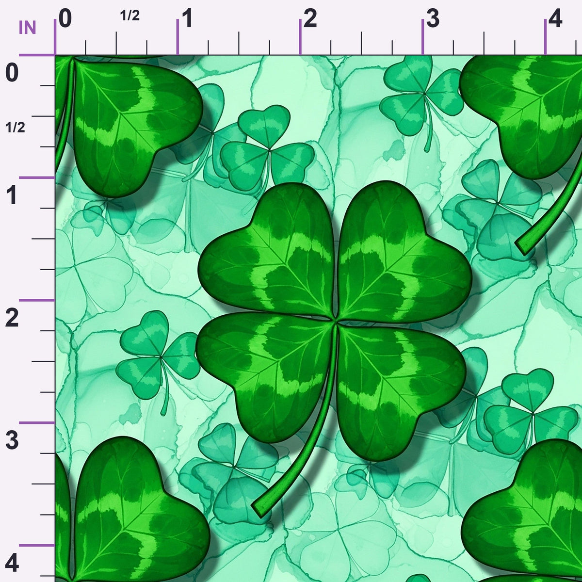 Alcohol Ink Shamrock Pattern 6 Minky Fabric